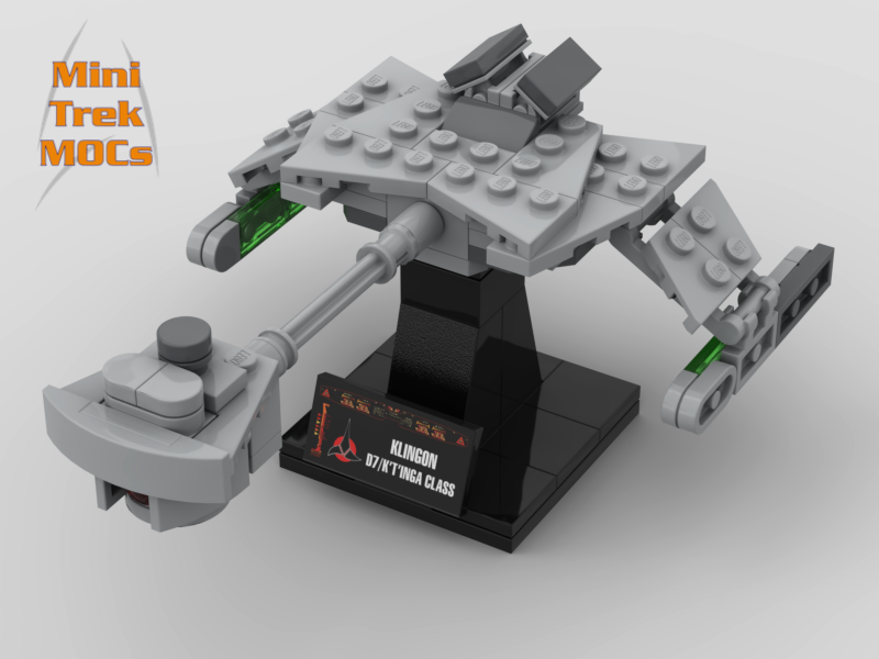 Klingon D7 / K't'inga Class MiniTrekMOCs Model - Star Trek Lego Instructions Available